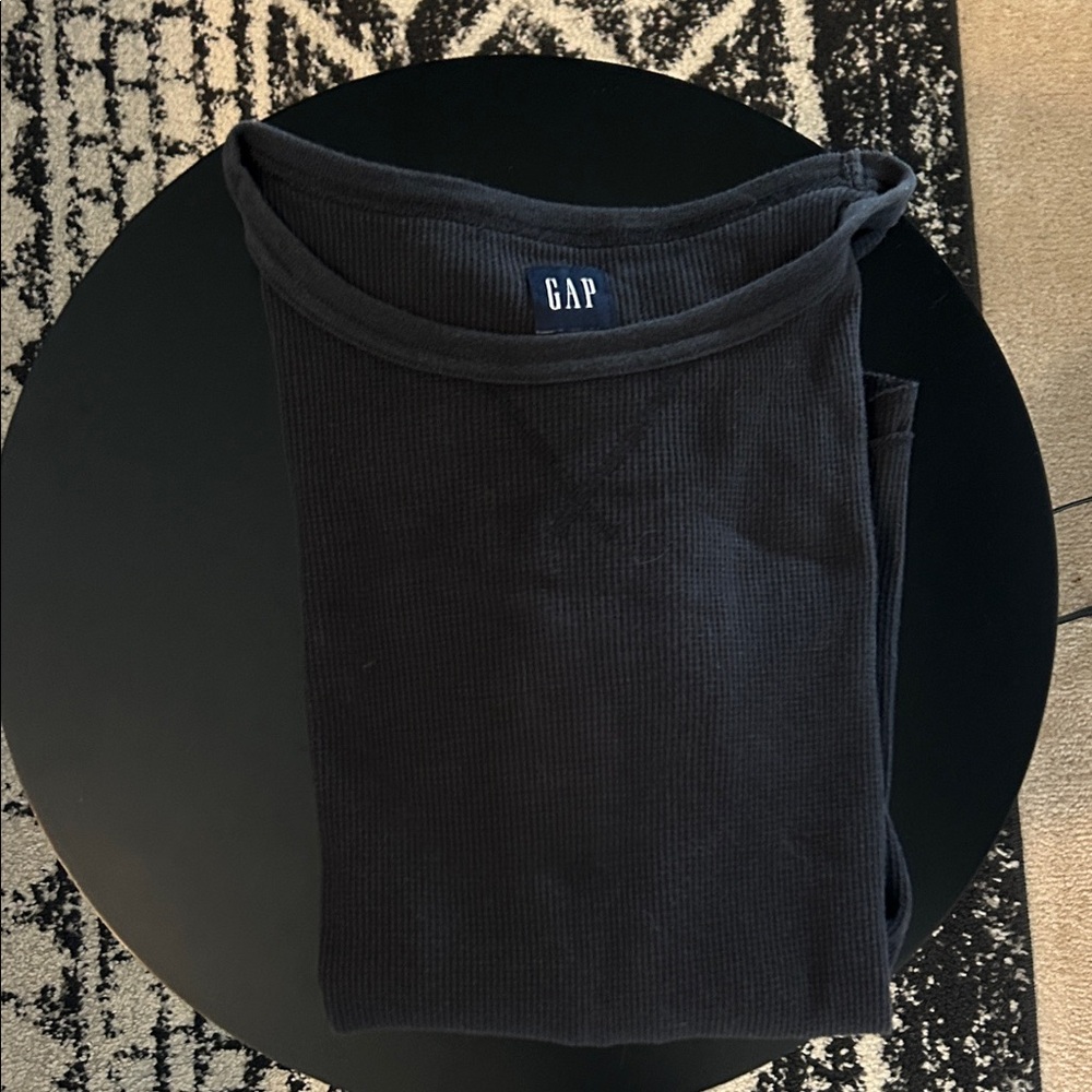 GAP Black Waffle Long Sleeve Top